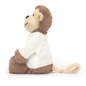 Bashful Monkey with Personalised Cream Jumper