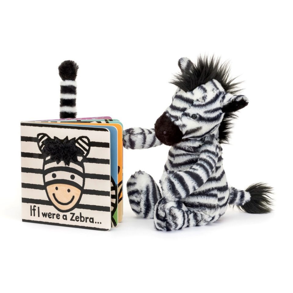 If I Were A Zebra Board Book and Bashful Zebra Medium